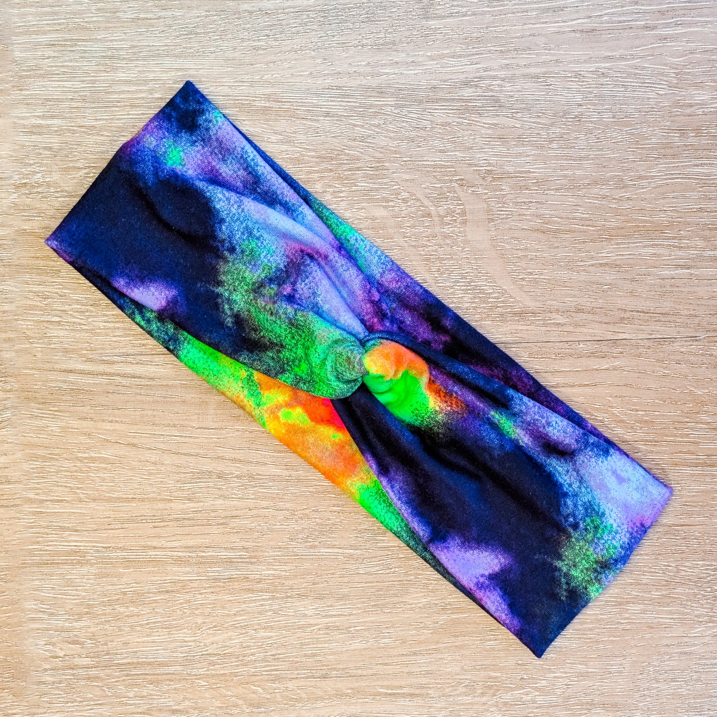 Dark Purple and Neon Tie Dye Knotem