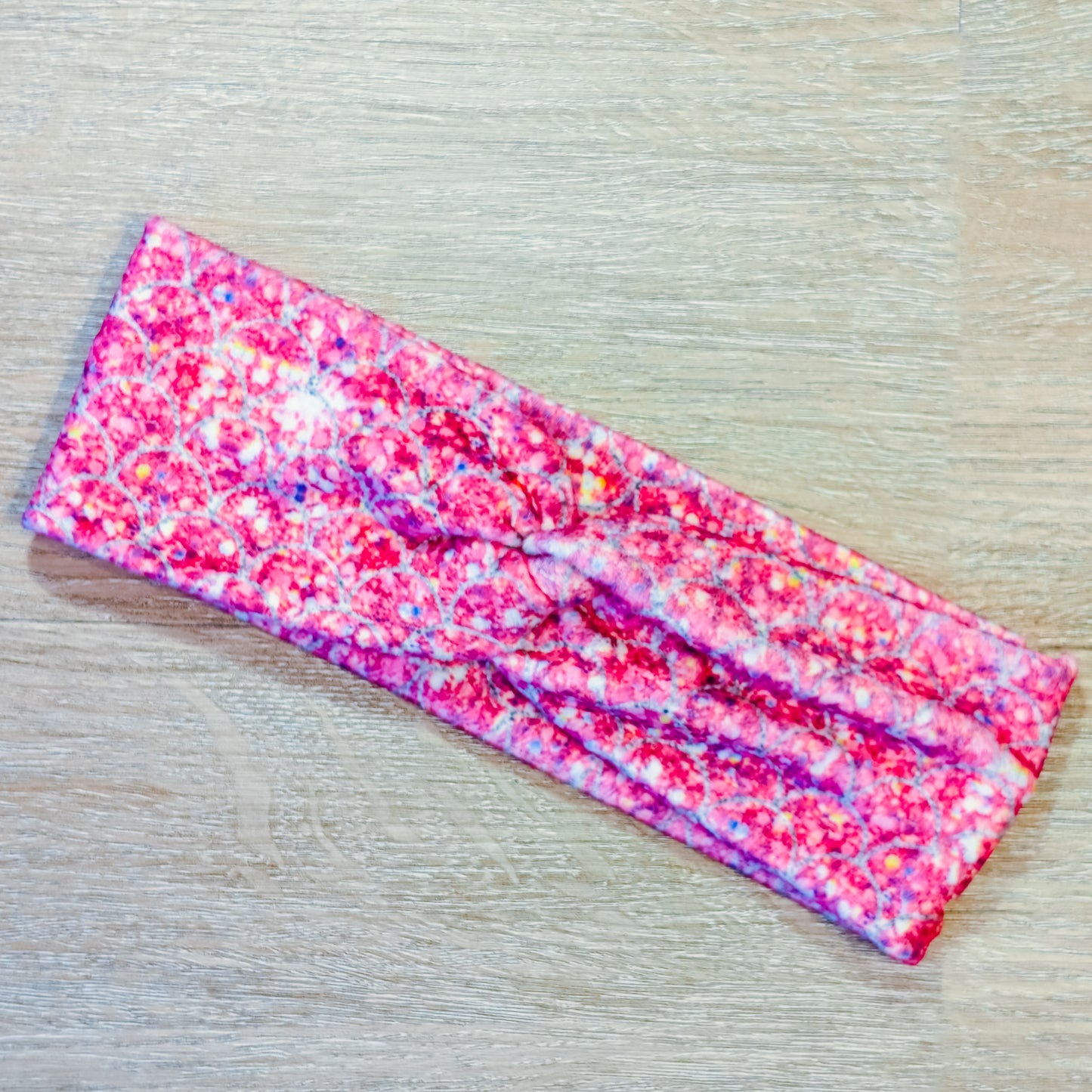 Pink Faux Glitter Mermaid Minky Knotem