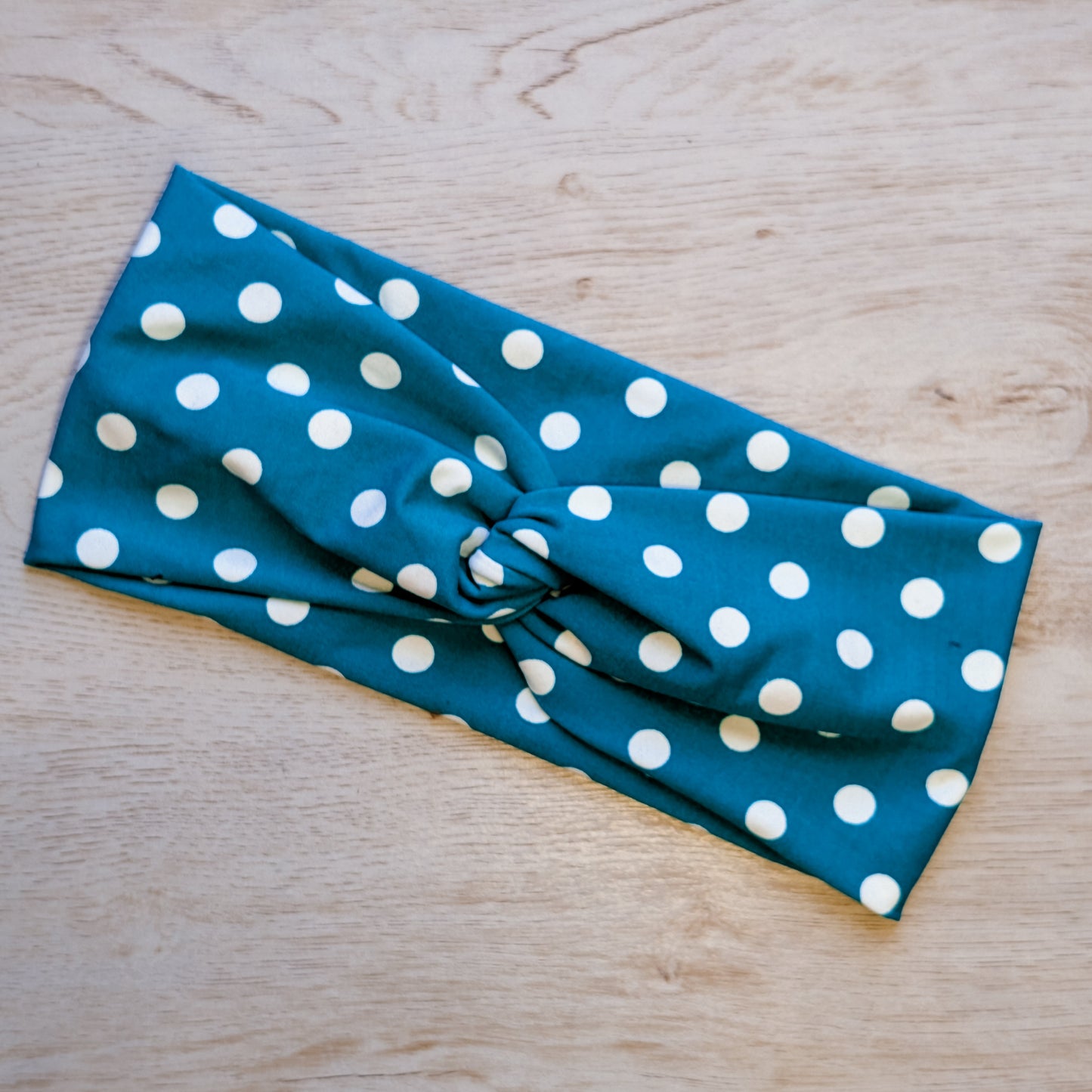 Turquoise w/White Polka Dot Knotem