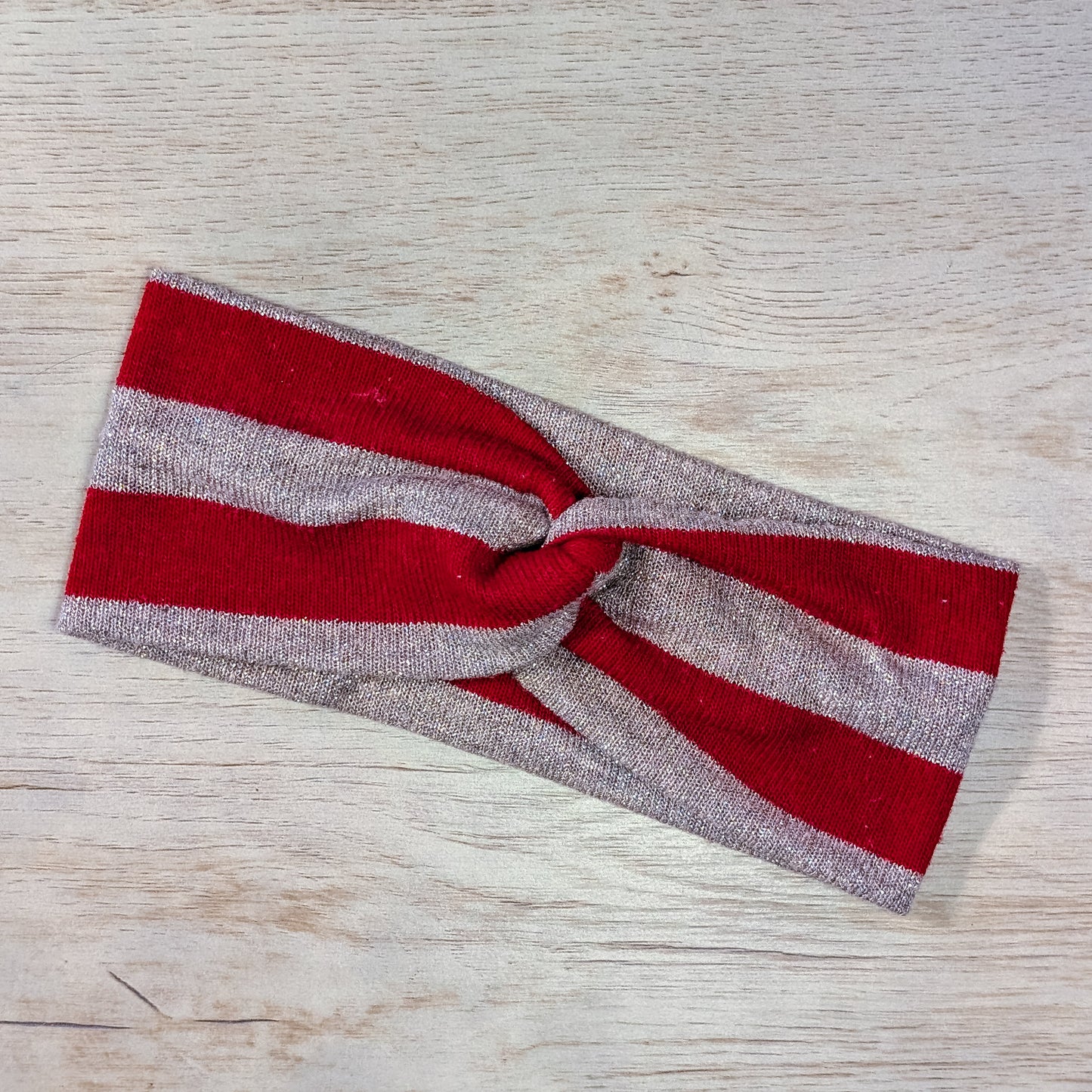 Red and Grey Striped Knit Knotem