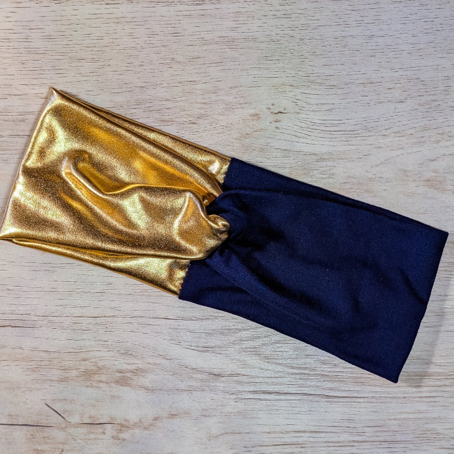 Two Tone Gold Shimmer and Navy Knotem