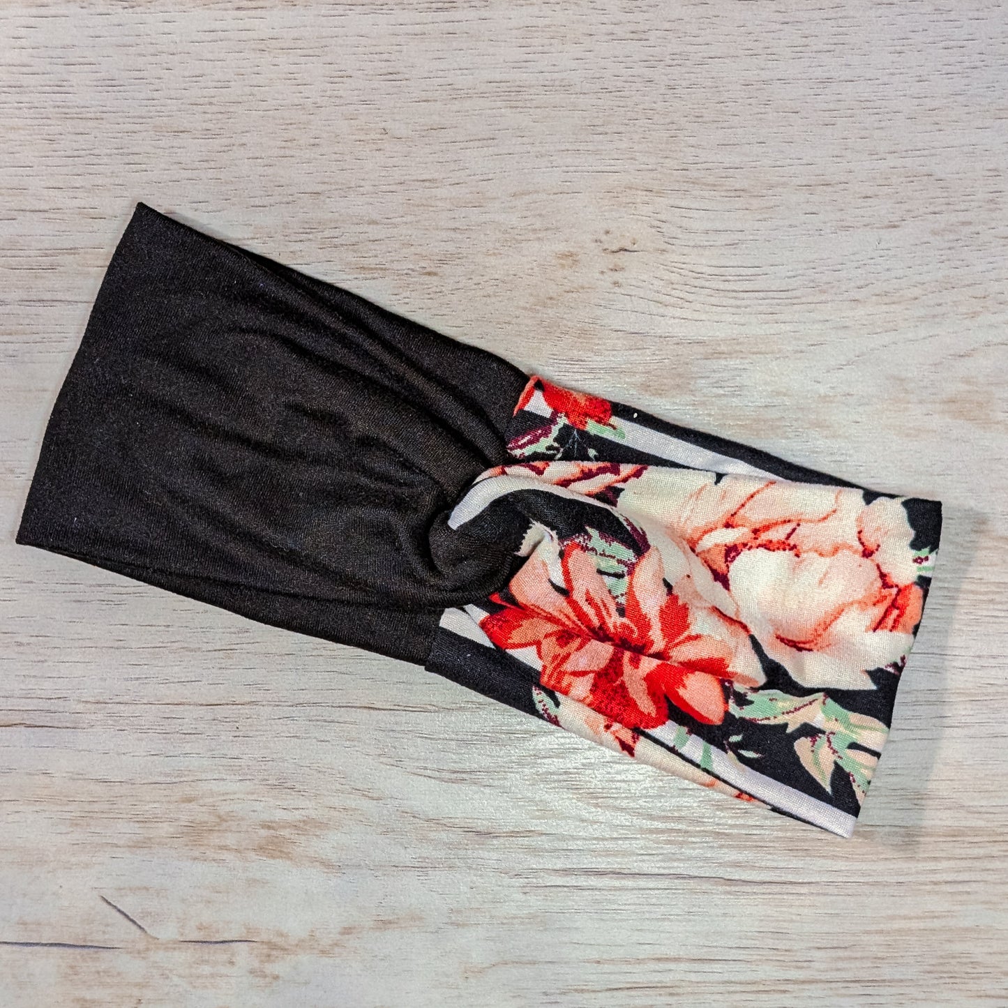Two Tone Black w/Orange Floral Knotem