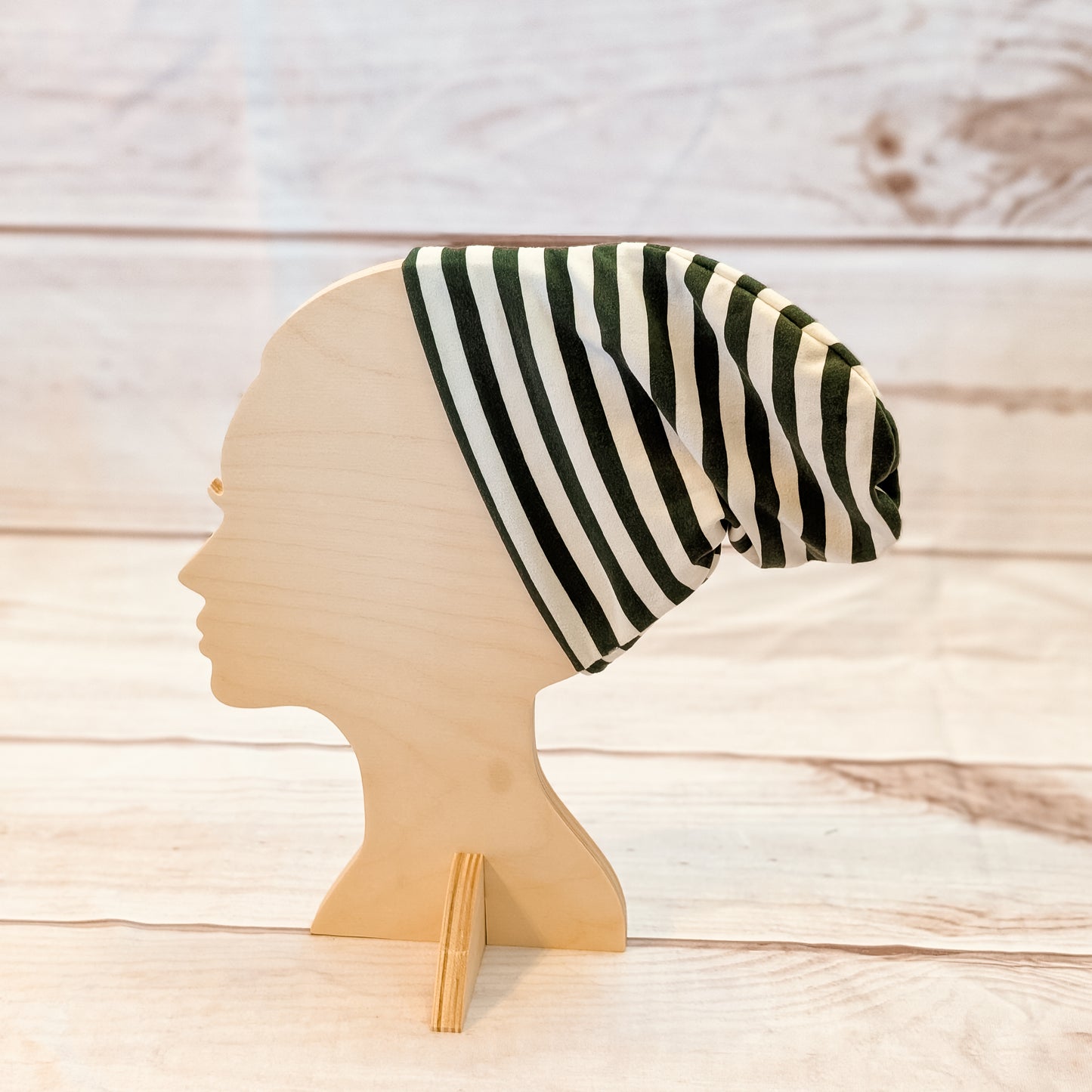 Green and White Stripe Slouchem