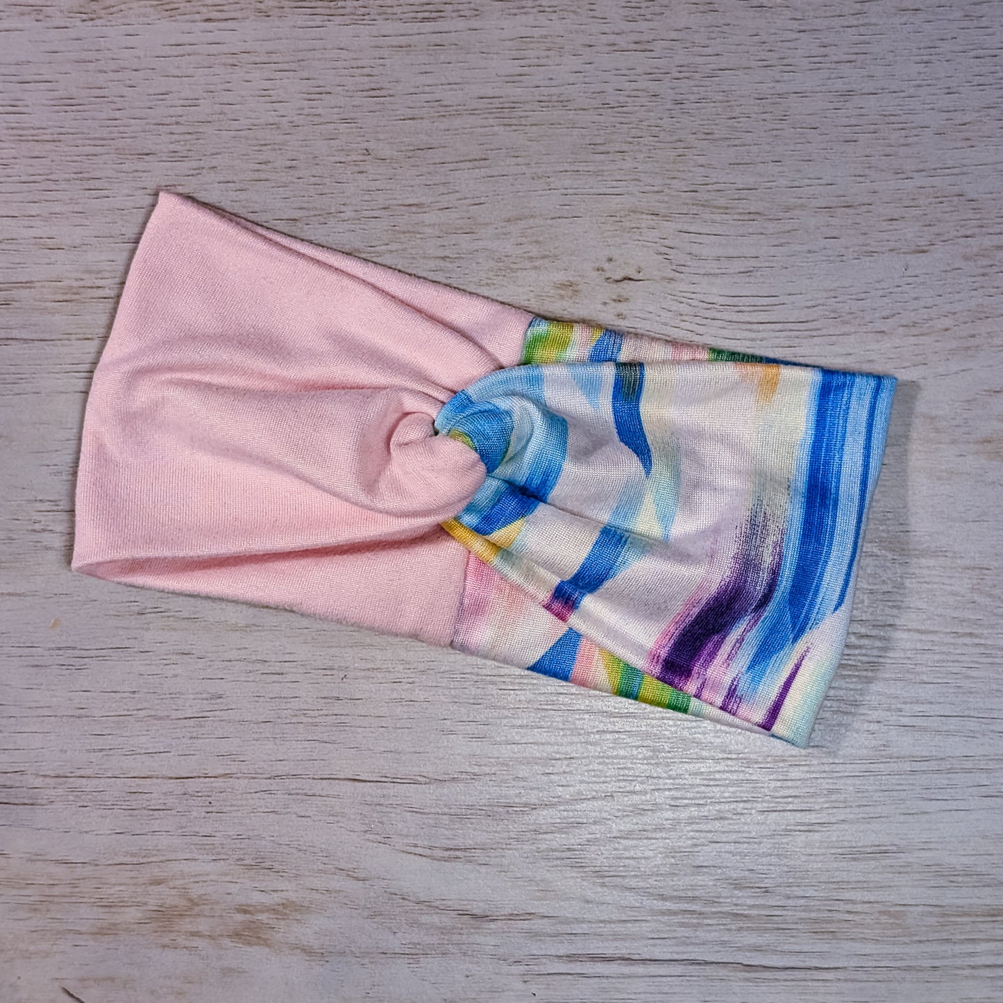 Pink w/Multi-Colored Striped Two Tone Knotem