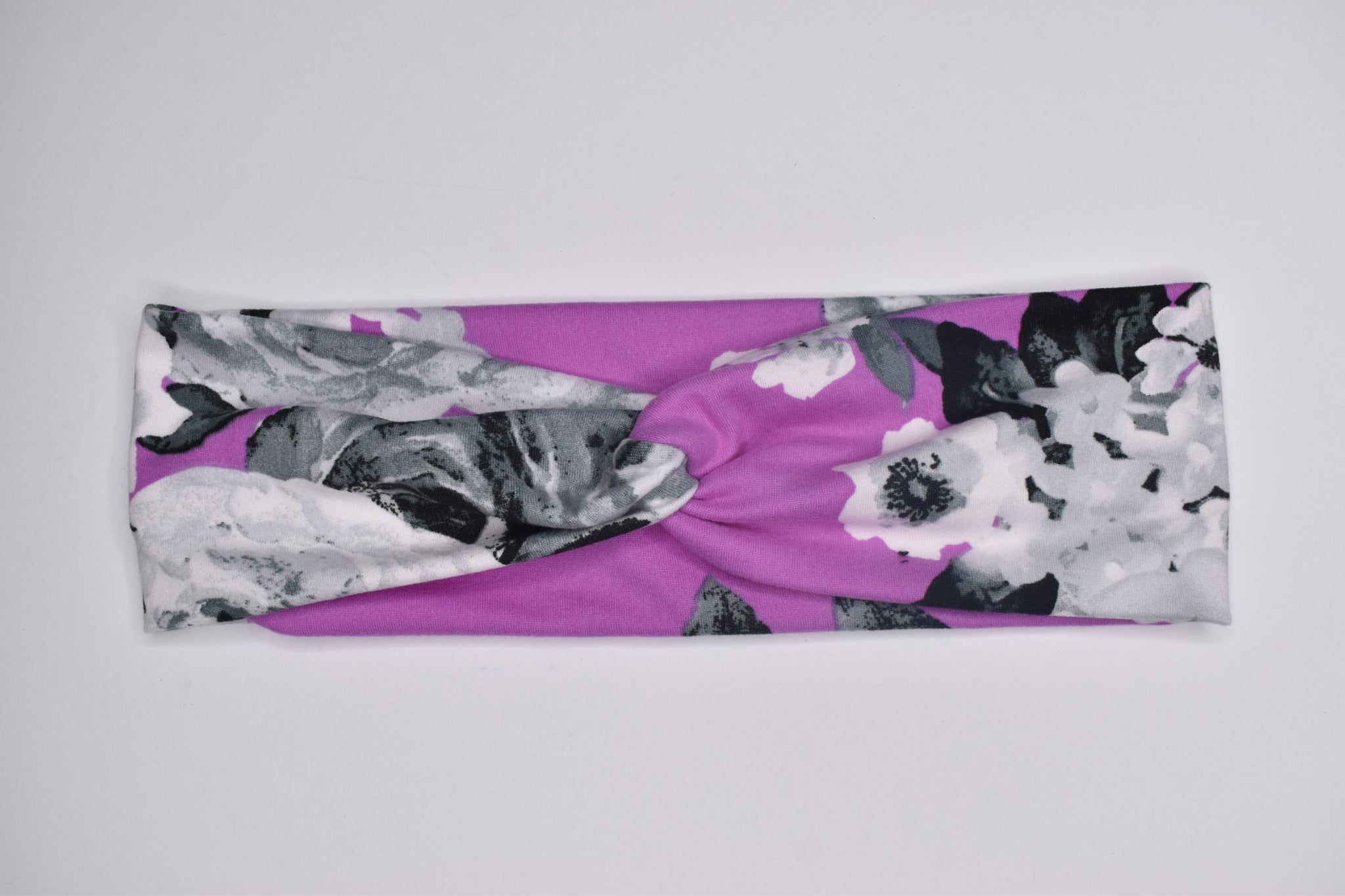 Black White Magenta Floral