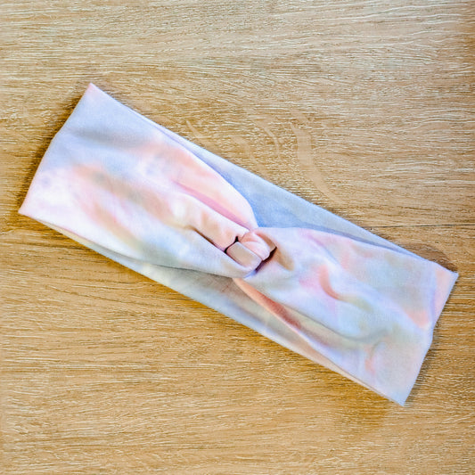 Light Grey and Pink Tie Dye Knotem