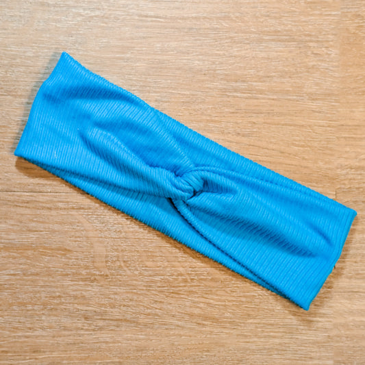 Solid Light Sky Blue Ribbed Knotem