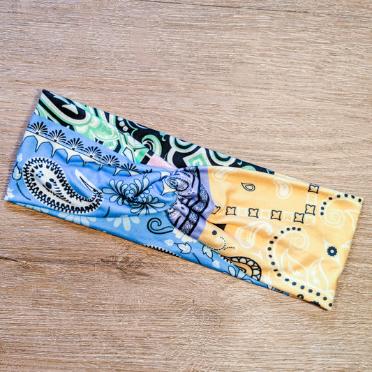 Blue, Yellow, and Green Bandana Knotem