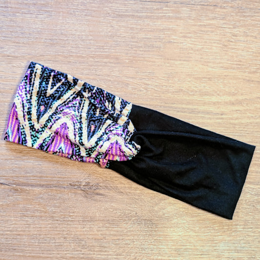 Purple/Peach/Black Chevron Two Tone Knotem