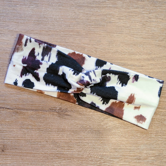 Black and Brown Cow Print Knotem
