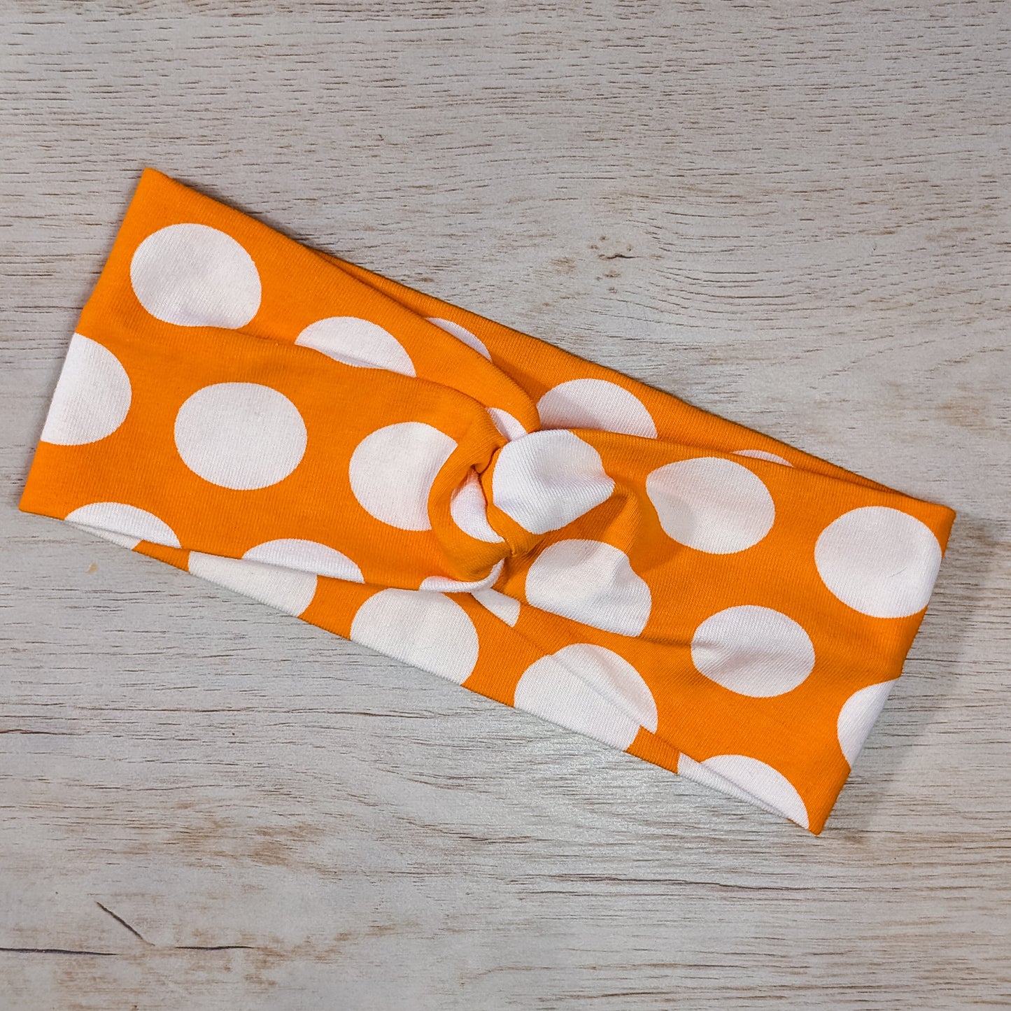 Orange and White Polka Dot Knotem