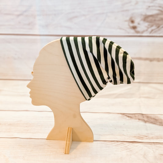 Green and White Stripe Slouchem