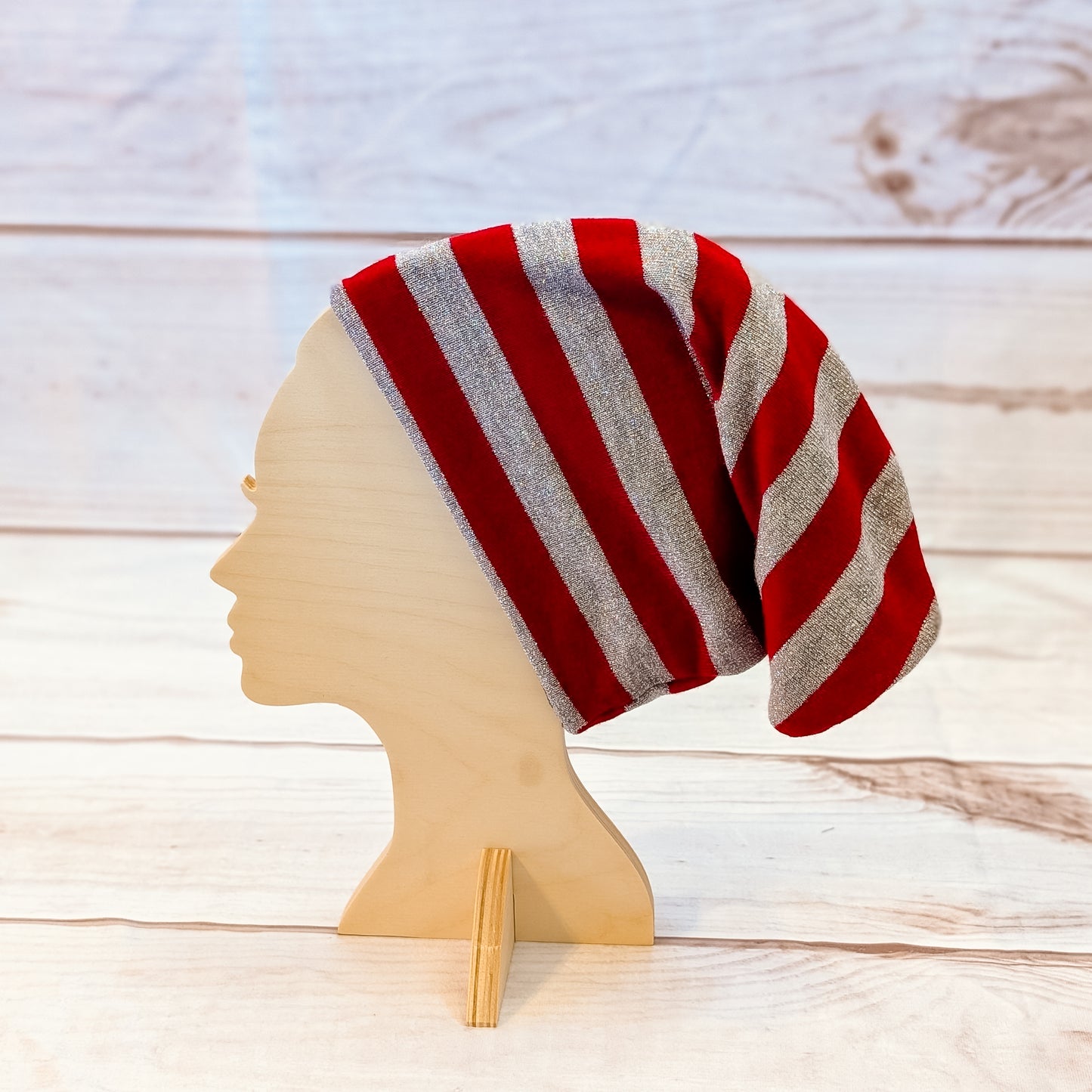 Red and Grey Stripe Slouchem