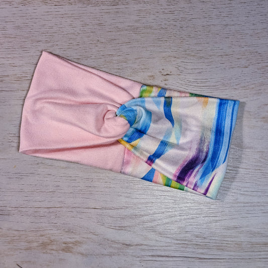Pink w/Multi-Colored Striped Two Tone Knotem