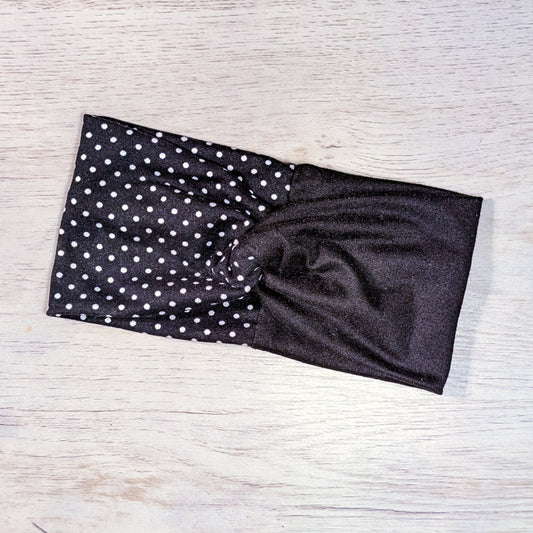 Two Tone Grey w/White Polka Dots Knotem