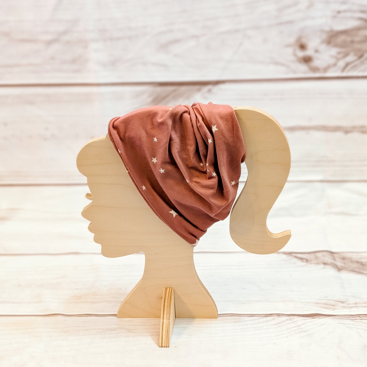 Muted Rust Red with Stars Twistem