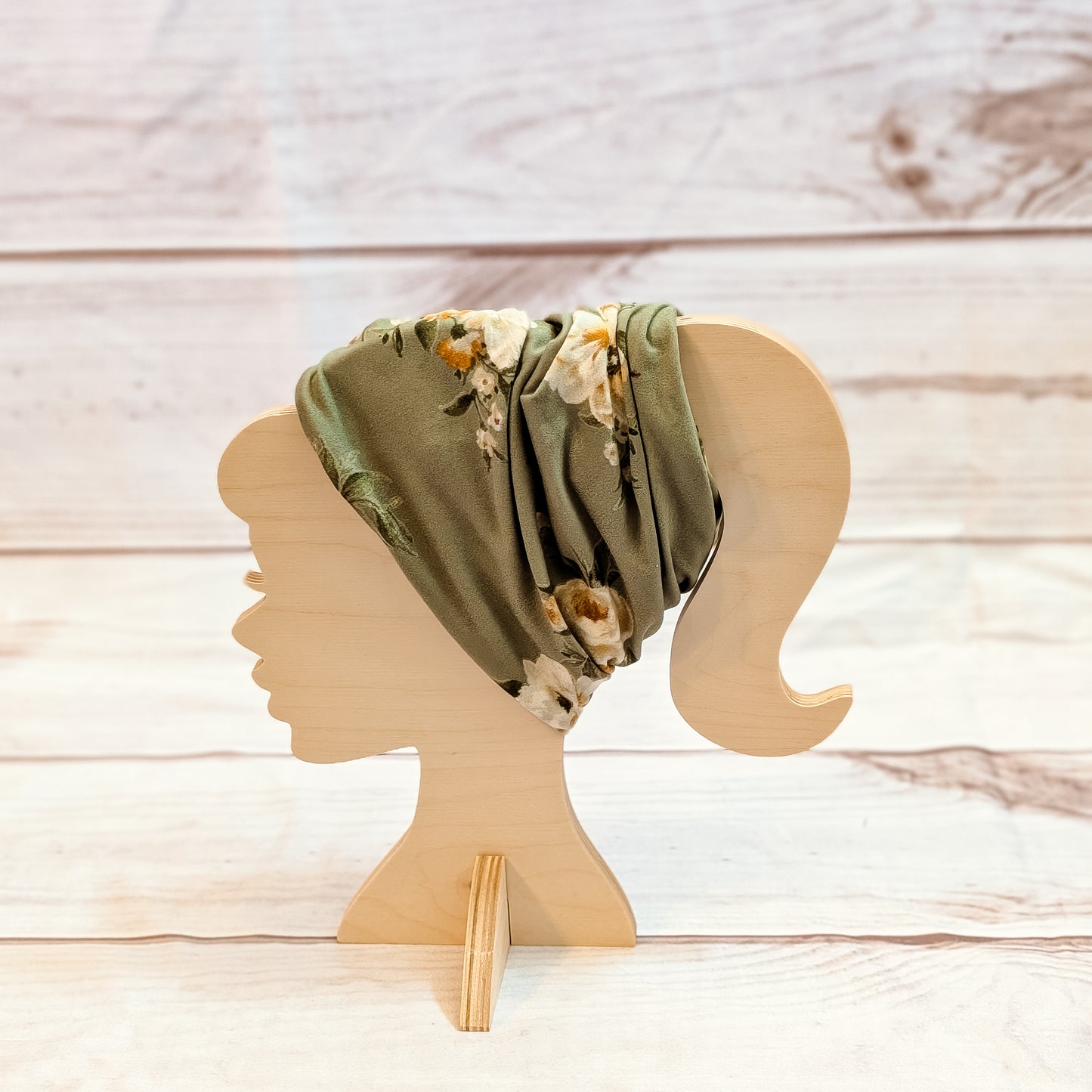 Olive Green Floral Twistem